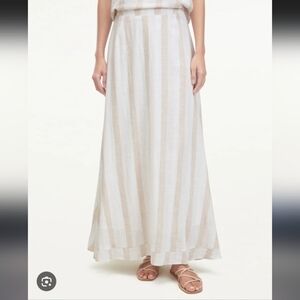 Splendid Sunset Macadamia Stripe Linen Blend Maxi Skirt SZ-L EUC
